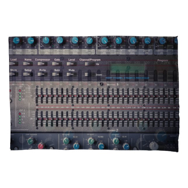 Many Buttons Sound Mixer Studio Pillowcase (Front)
