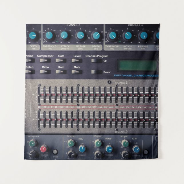 Many Buttons Sound Mixer Studio Tapestry (Front)