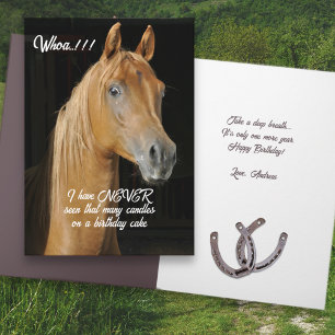 Many Candles Over the Hill Funny Horse Card