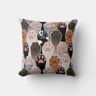 Many Cat Paws Pattern Cushion