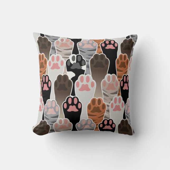Many Cat Paws Pattern Cushion (Front)