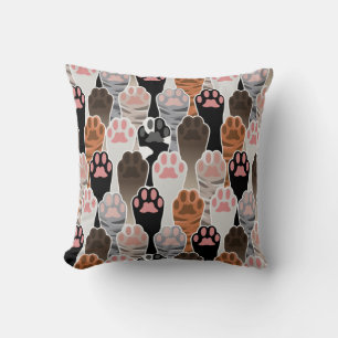 Many Cat Paws Pattern Cushion