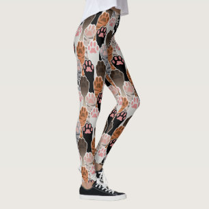 Many Cat Paws Pattern Leggings