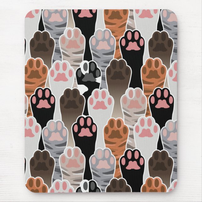 Many Cat Paws Pattern Mouse Pad (Front)