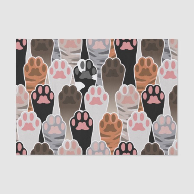 Many Cat Paws Pattern Tissue Paper (Front)