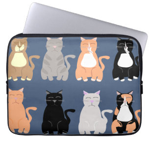 Many Cats Pattern Laptop Sleeve