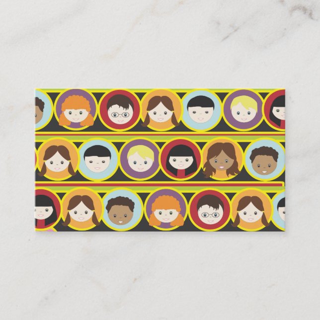 Many Children Collage Babysitting Business Card (Front)