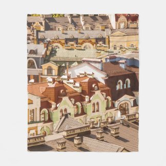 many colorful houses and roofs in luxury district fleece blanket
