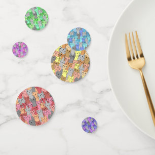 Many Colourful Cats Design Table Confetti