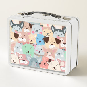 Many Colourful Dogs Design Metal Lunch Box