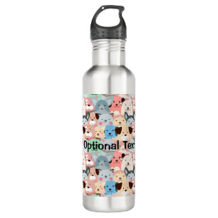 Many Colourful Dogs Design Water Bottle