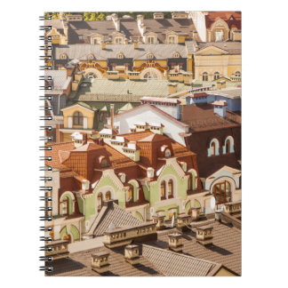 many colourful houses and roofs in luxury district notebook
