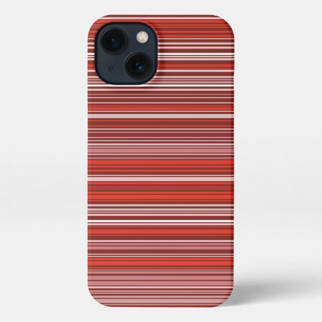 Many colourful stripes in red pattern iPhone case (Back)