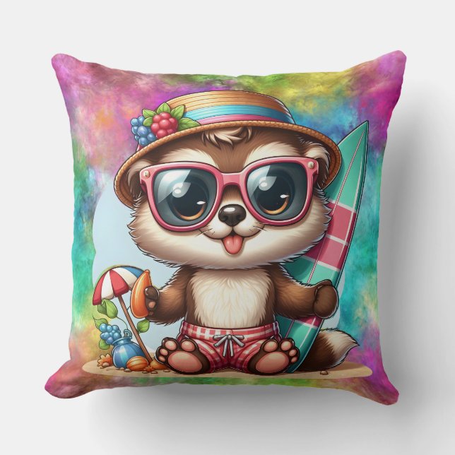 Many Colours Summertime Chipmunk  Cushion (Front)