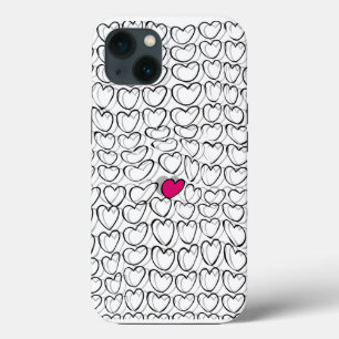 Many contour hearts iPhone 13 case