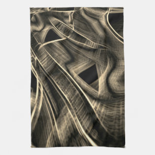 Many crooked looking like burnt pine with grooves tea towel