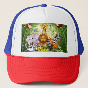 Many Cute Animals Bamboo Forest Trucker Hat