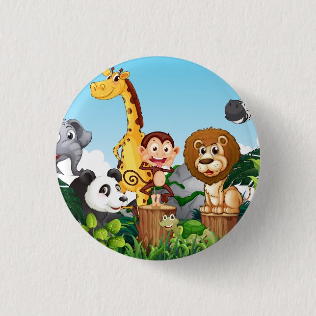 Many Cute Animals in the Forest-23869 3 Cm Round Badge (Front)