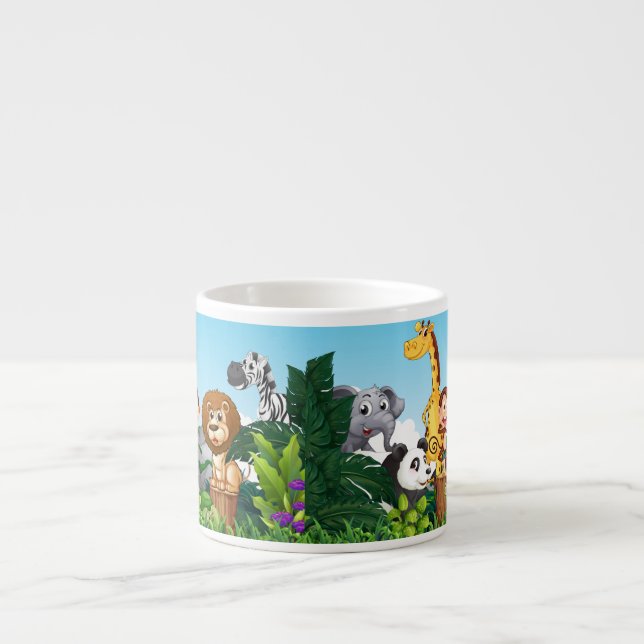 Many Cute Animals in the Forest Espresso Cup (Front)