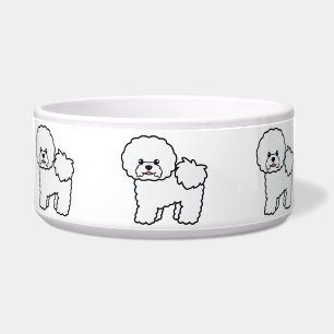 Many Cute Cartoon Bichon Frise Dogs In Row