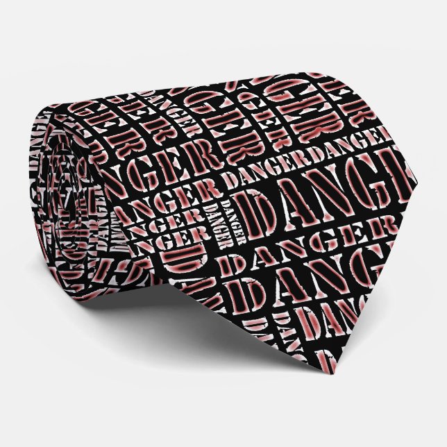 Many Dangers, Charred - Red Toned Tie (Rolled)