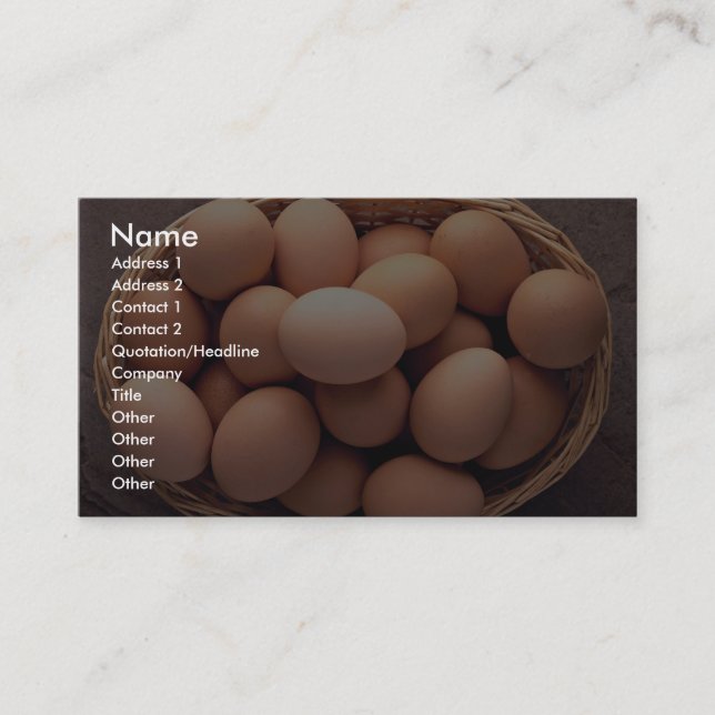 Many eggs in basket business card (Front)