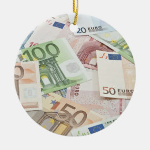 Many Euro banknotes Ceramic Tree Decoration