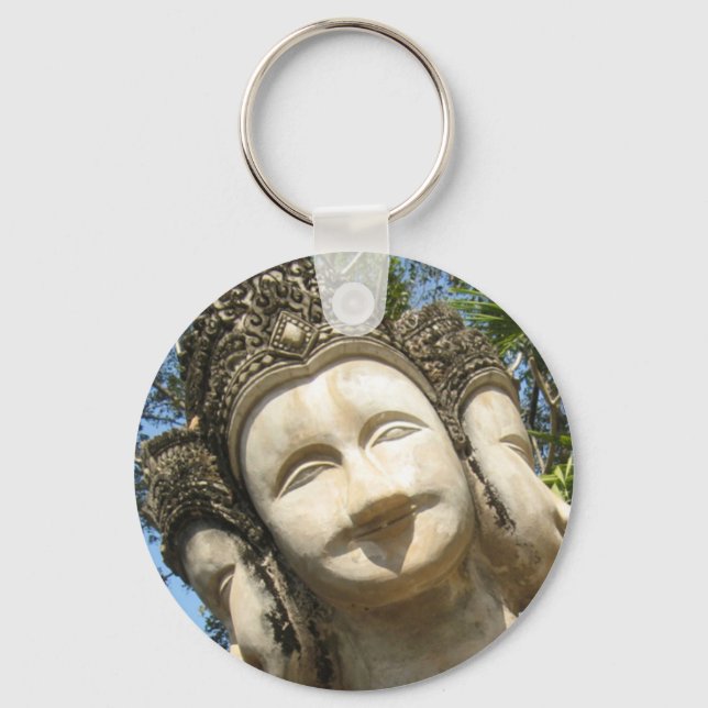 Many Face Wai ... Nong Khai, Isaan, Thailand Key Ring (Front)