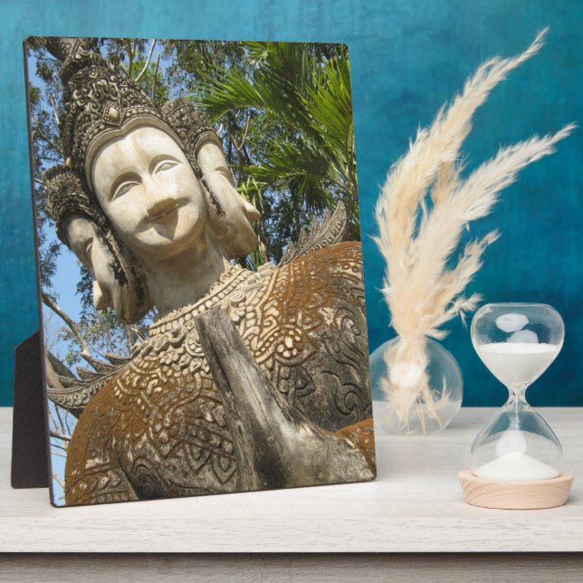 Many Face Wai ... Nong Khai, Isaan, Thailand Plaque (Side)