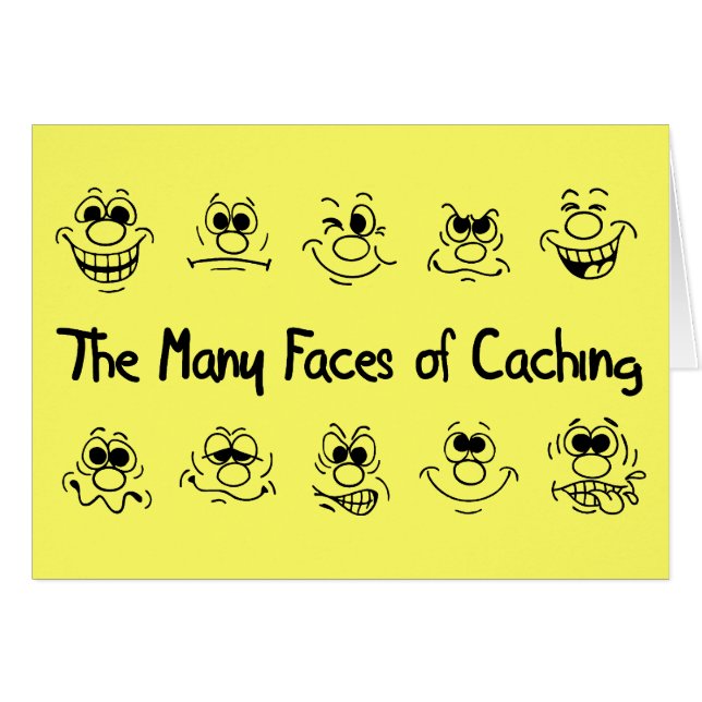Many Faces of Caching Card (Front Horizontal)