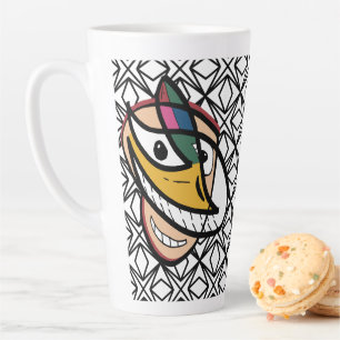 Many faces (optical illusion) latte mug