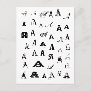 Many Fonts. Your letter. Custom Monogram Postcard