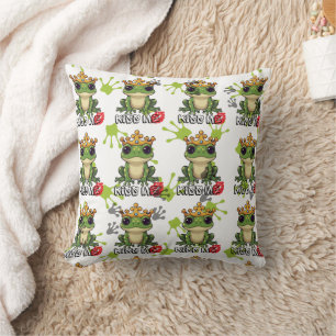 Many Frog Prince, Kiss me Print Cushion