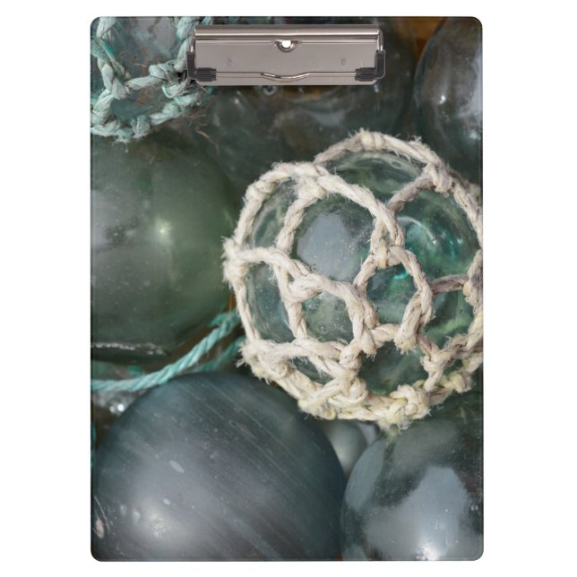 Many glass fishing floats, Alaska Clipboard (Front)