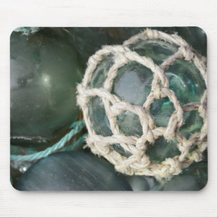 Many glass fishing floats, Alaska Mouse Pad