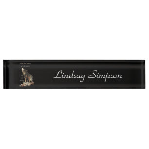 Many Great Voices Inspirational Wolf Quote Nameplate