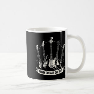 Many Guitars One Wife Funny Musician Guitarist Hum Coffee Mug