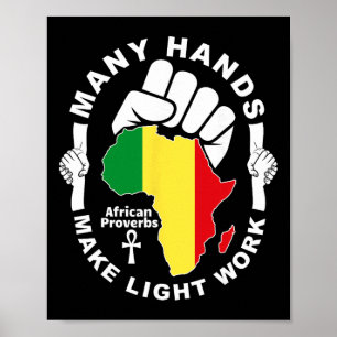 Many Hands Make Light Work African Proverbs Pan Af Poster