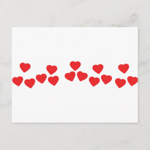 many hearts in line icon postcard