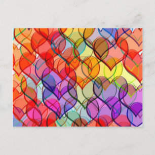 many hearts postcard