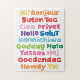 Many Hellos Typography Puzzle