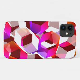 Many hexagons coloured, on dark red background Case-Mate iPhone case