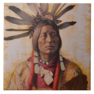 Many Horns Ceramic Tile