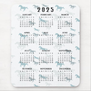 Many Horses Design 2025 Calendar Mousepad 