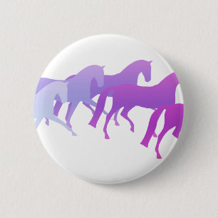 Many Horses (purples) 6 Cm Round Badge
