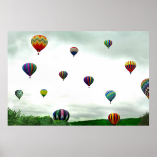 Many Hot Air Balloons Poster