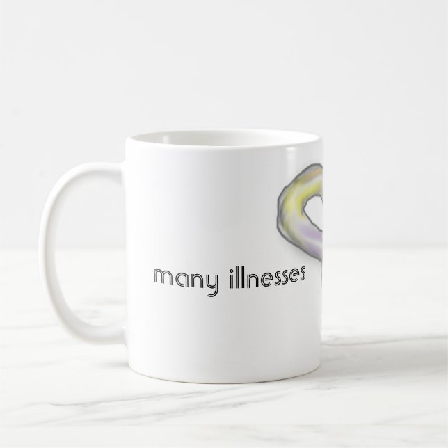 Many Invisible Illnesses Awareness Ribbon Mug (Left)