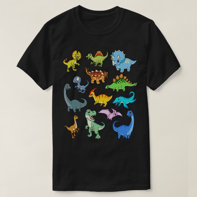 Many kawaii dinosaurs T-Shirt (Design Front)