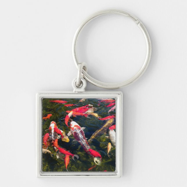 Many koi carp on the water surface  key ring (Front)