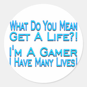 Many Lives Gamer Classic Round Sticker